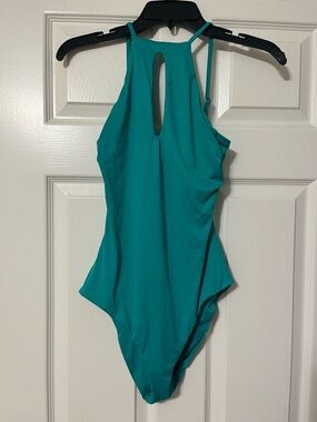 BECCA Teal High-Neck One-Piece Swimsuit